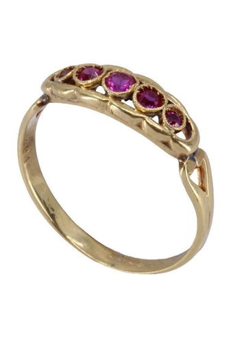 Bague 55 BAGUE JARRTIÈRE ANCIENNE RUBIS 58 Facettes 067611
