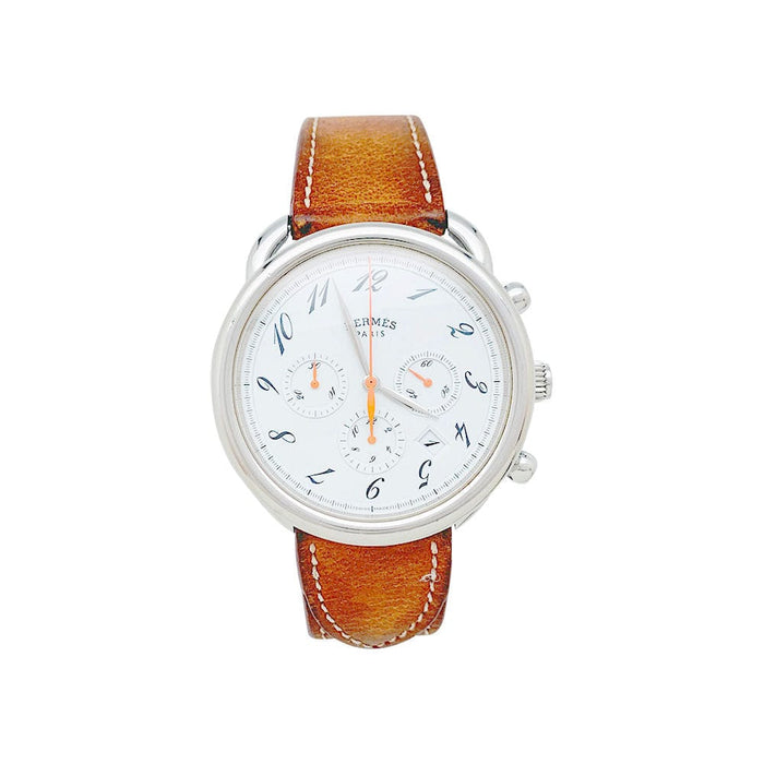 Montre Montre Hermès "Arceau" chronographe en acier, cuir. 58 Facettes 31211