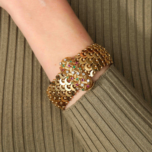 Bracelet BRACELET "ECAILLE" OR & PIERRES 58 Facettes BO/220087