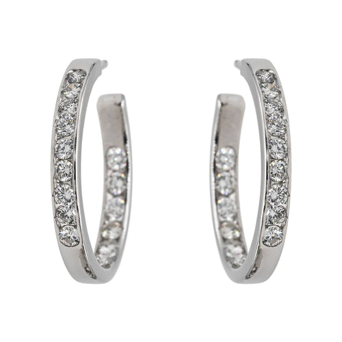 Boucles d'oreilles Boucles d'oreilles Créoles Or blanc Diamant 58 Facettes 2660052CN