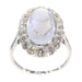 Ring 55 Platinum, diamond & moonstone ring 58 Facettes 19312-0202