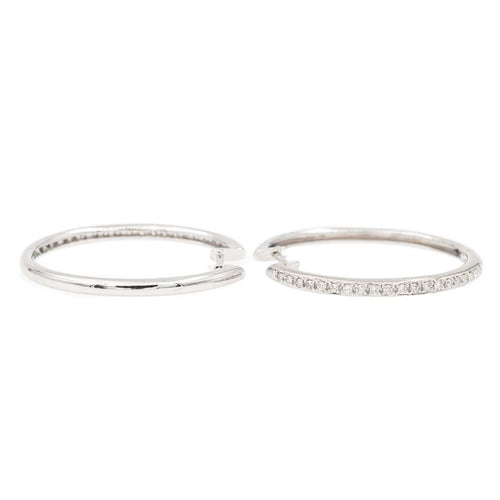 Boucles d'oreilles Boucles d'oreilles Créoles Or blanc Diamant 58 Facettes 2208701CN