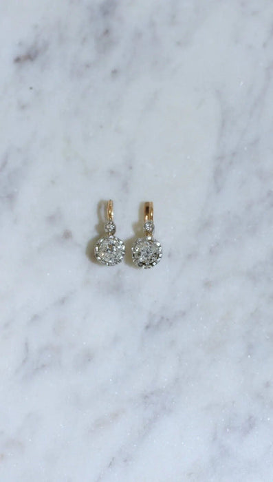 Boucles d'oreilles Boucles d'oreilles diamants coussin 1.20 Cts 58 Facettes