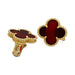 Earrings Van Cleef & Arpels "Vintage Alhambra" model earrings in yellow gold, carnelian. 58 Facettes 31957