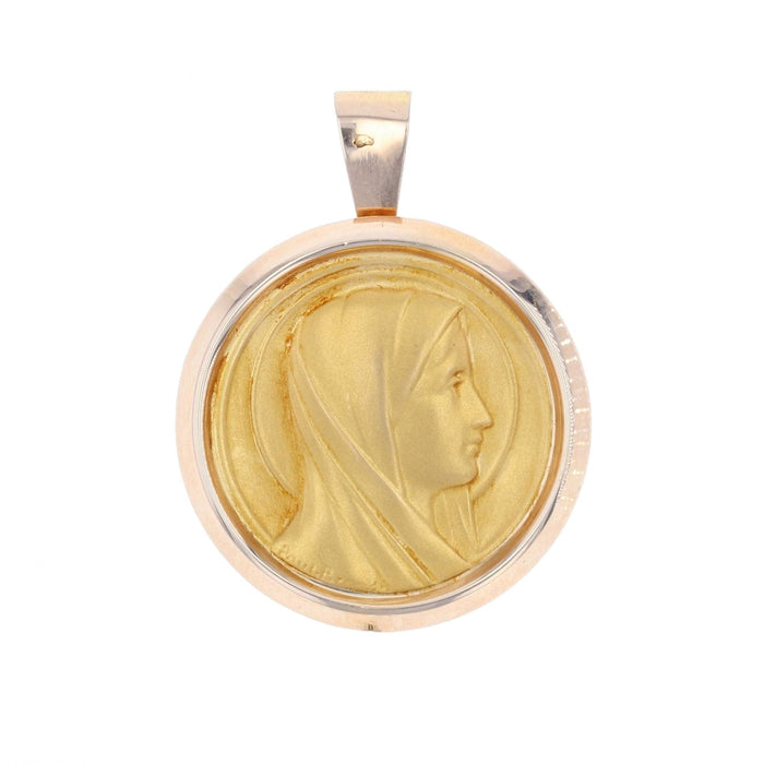 Pendentif Médaille or jaune et rose Vierge Marie auréolée 58 Facettes 15-103