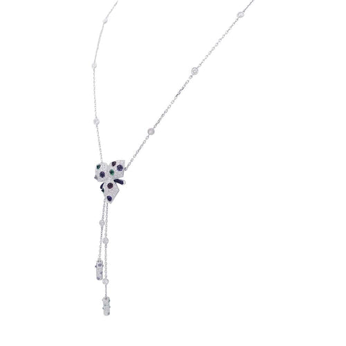 Collier Collier Cartier, "Caresses d'Orchidées", or blanc et pierres de couleurs. 58 Facettes 33022