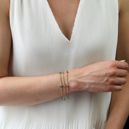 Bracelet Bracelet saphirs et chaine en or 58 Facettes 23-178