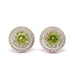 Earrings Peridot diamond earrings white gold 58 Facettes
