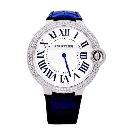 Montre Montre Cartier "Ballon Bleu" or blanc, diamants. 58 Facettes 33459