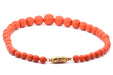 Necklace Faceted old coral necklace with enameled gold clasp 58 Facettes 25356