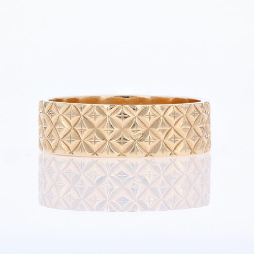 Bague 53 Anneau large or rose ciselé 58 Facettes 15-160