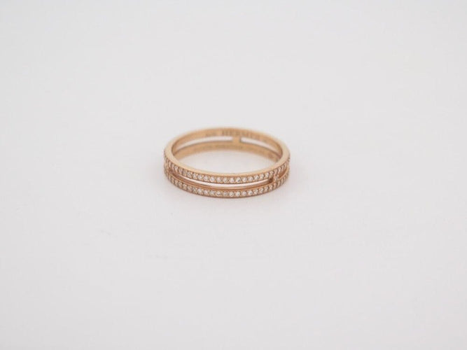 Bague 54 HERMES - Bague Ariane Or Rose Diamants 58 Facettes 252134