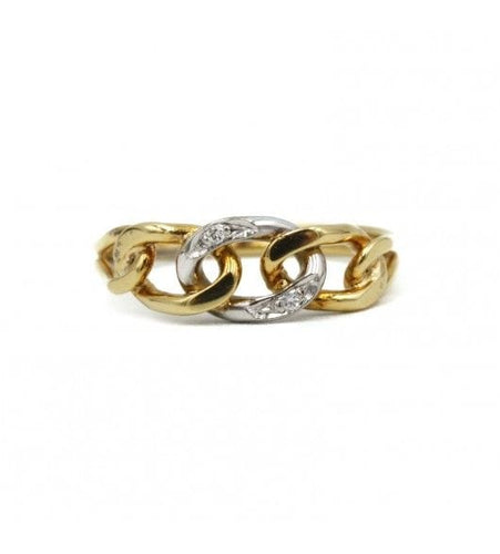 Bague 56 / Jaune / Or 750 Bague Or Et Diamants 58 Facettes 220092R