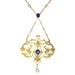 Pendant necklace, diamonds, sapphires, pearls 58 Facettes 19259-0041
