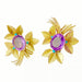 Earrings Vintage earrings, yellow gold, amethysts, turquoise. 58 Facettes 31336