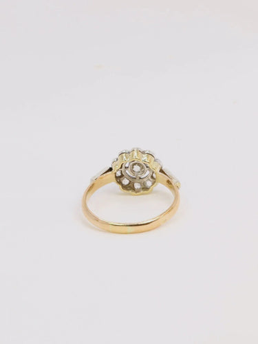 Bague 54 Bague marguerite Belle Epoque Or jaune Platine Diamants 58 Facettes J172