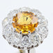 Ring 50 Yellow sapphire and diamond daisy ring 58 Facettes 21-524