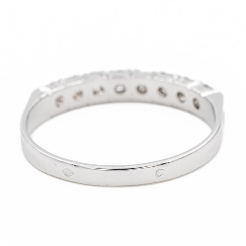 Bague 56 Bague Demi alliance Or blanc Diamant 58 Facettes 2225474CN