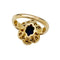 Bague 55 Bague fleur en or jaune, saphir et diamants. 58 Facettes 32194