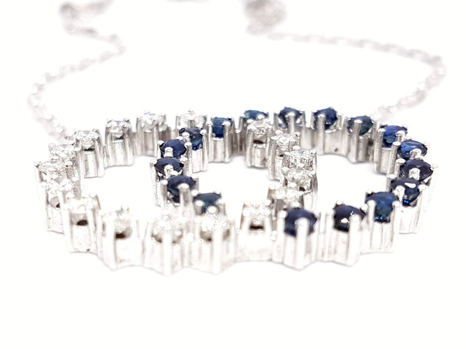 Collier Collier Or blanc Diamant 58 Facettes 06022CD