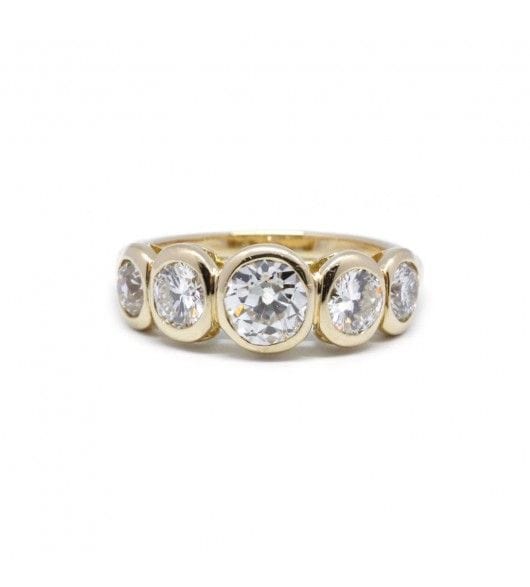 Bague 58 / Jaune / Or 750 Bague or jaune Diamants 58 Facettes R210056