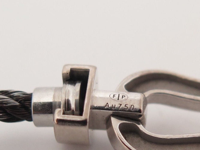 Bracelet bracelet FRED force 10 mm or blanc 18k + cable acier anthracite 58 Facettes 254692