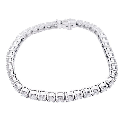 Bracelet Bracelet ligne diamants en or blanc. 58 Facettes 33128
