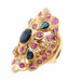 Ring 59 Brilliant Yellow Gold, Sapphire and Ruby Ring 58 Facettes 61E00427