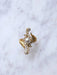 Marquise Style Art Nouveau ring 14Kt gold, diamonds, pearl 58 Facettes