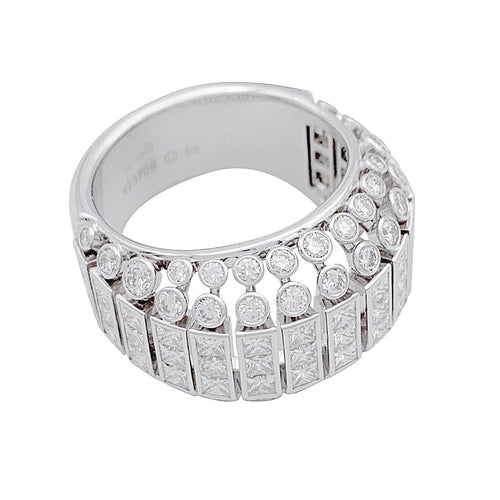 Bague 55 Bague Cartier, "Couronne", or blanc, diamants. 58 Facettes 32251