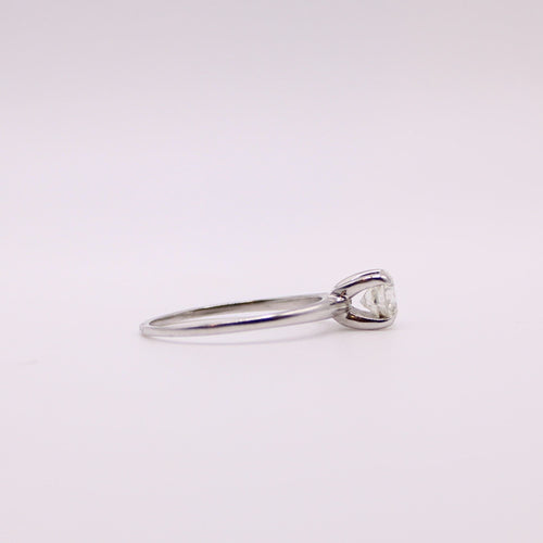 Bague Solitaire 4 griffes or blanc, diamant 58 Facettes