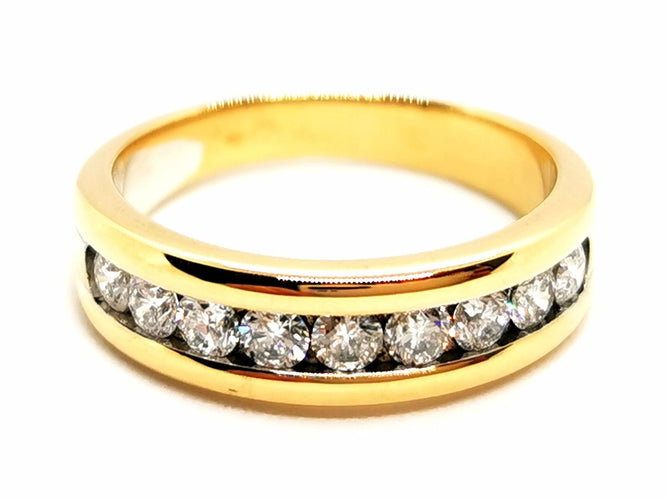 Bague 58 Bague Demi alliance Or jaune Diamant 58 Facettes 1588627CN