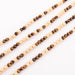 Long necklace in sandblasted yellow gold and tiger's eye pearl 58 Facettes