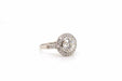 Ring 53 Round Art Deco style ring Platinum Diamonds 58 Facettes 24782 / 23328