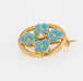 Brooch Pearl brooch and turquoise enamelled flowers 58 Facettes 19-196A