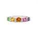 Bague Alliance saphirs multicolores diamants or blanc 58 Facettes