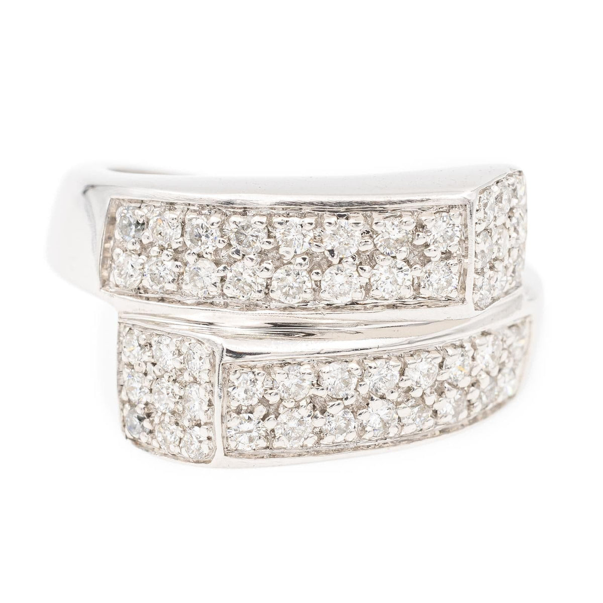 Bague Or Blanc 18k Diamant Blanc 0 33 Ct 55 Pierres Brillant W Si 565940 main image 1