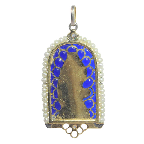 Pendentif Pendentif Médaille Marie Diamants et émail plique-à-jour 58 Facettes 23191-0429