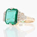 Ring 50 Old art deco emerald and diamond ring 58 Facettes 22-241