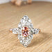 Ring Marquise ring in pink gold, diamonds and tourmaline 58 Facettes 15062
