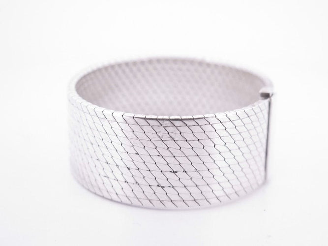 Bracelet bracelet HERMES manchette maille miroir 19 argent 925 58 Facettes 257681