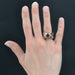Ring 58 Domed sapphire diamond tank ring 58 Facettes 22-169