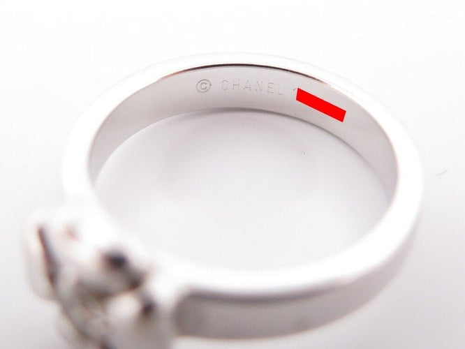 Bague 50 bague CHANEL trefle diamant solitaire 0.15ct en or blanc t50 58 Facettes 245161