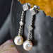 Boucles d'oreilles Boucles d'oreilles pendantes diamants perles anciennes 58 Facettes 21-378