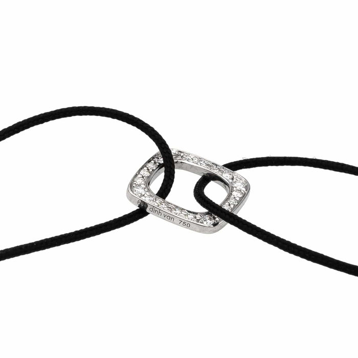 Bracelet Dinh Van Bracelet Cordon Impression Or blanc Diamant 58 Facettes 2865697RV