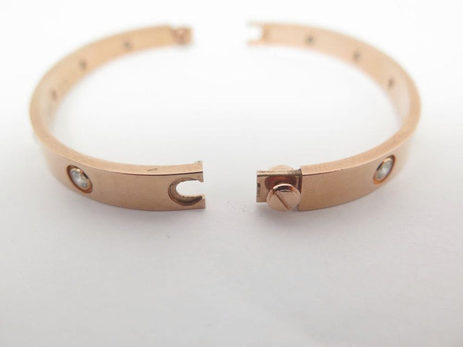 Bracelet bracelet CARTIER love 17 cm en or rose 18k 10 diamants 0.96 ct 58 Facettes 253427