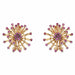 Earrings Vintage gold and ruby ​​flower earrings 58 Facettes 22-018