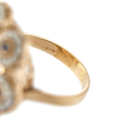 Bague 54 Bague Fleur saphirs et perles 58 Facettes 28692