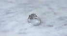 Ring 58 Square Art Deco ring White gold Platinum Diamonds 58 Facettes