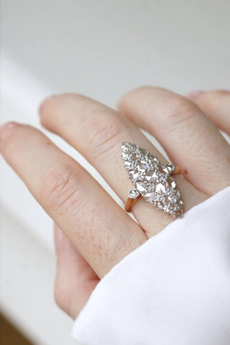 Bague Bague marquise Diamants taillés en rose 58 Facettes